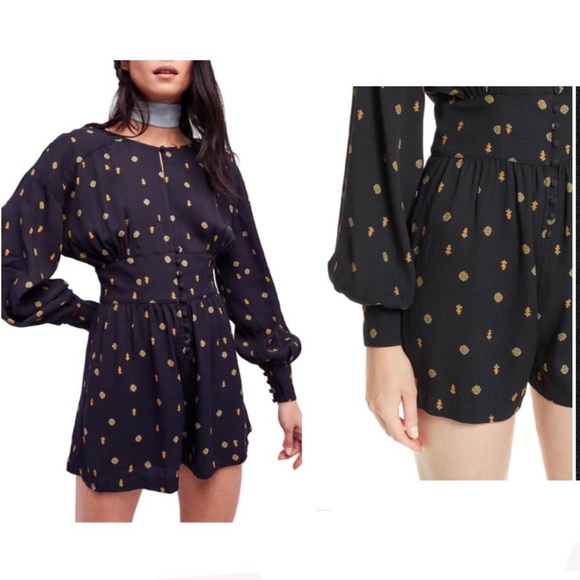 Free People Other - Free people love grows romper black keyhole front